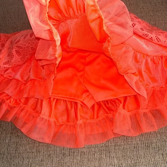 NWOT Disney Elsa Dress - White and Neon Orange size 6x - Picture 7 of 7